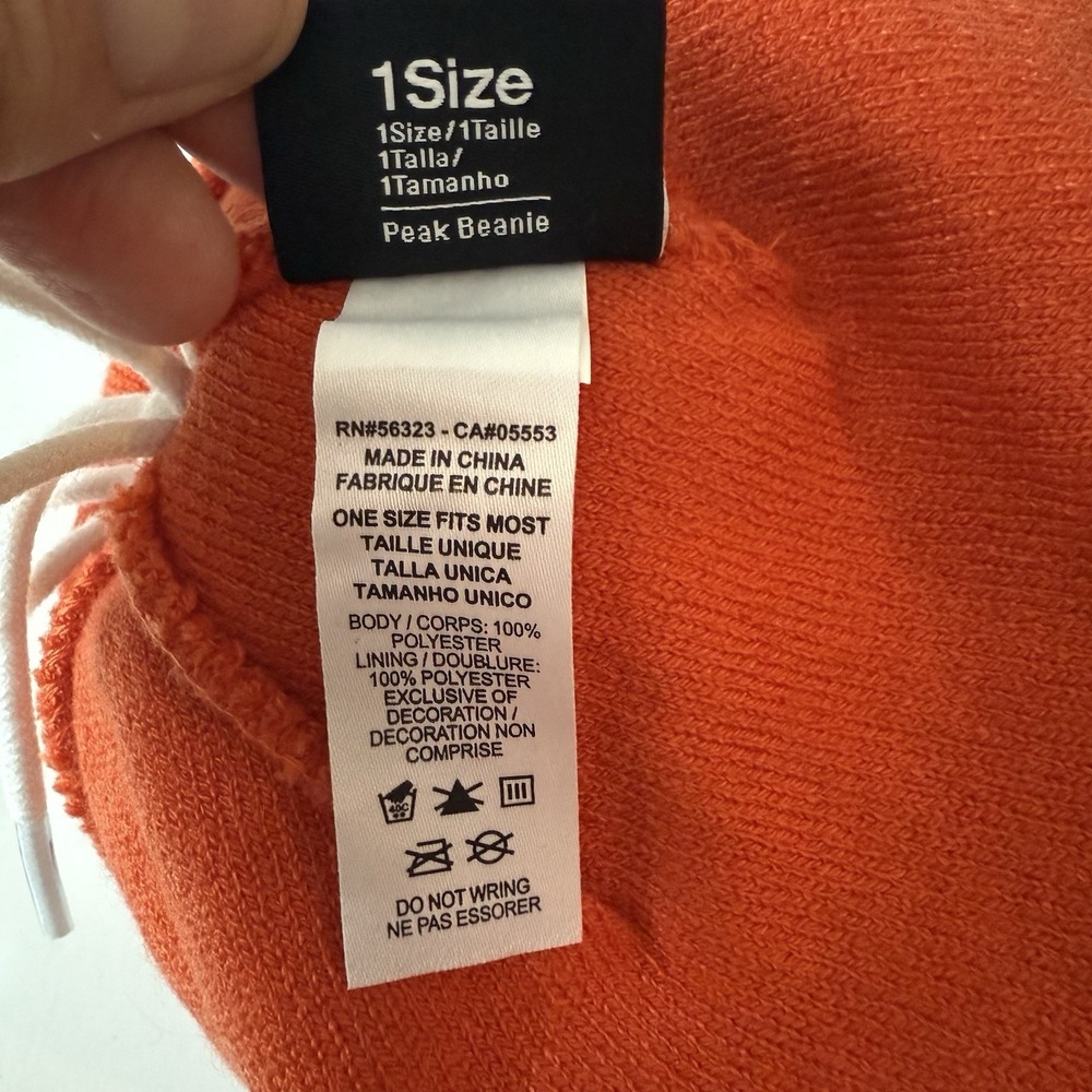 Nike‎ NXR Beanie Hat Nike XC Regionals 2025 Orange White Pom Top Watch Cap OSFM - Picture 4 of 4